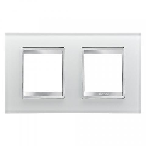 LUX International 2+2 gang horizontal plate - Glass - Ice