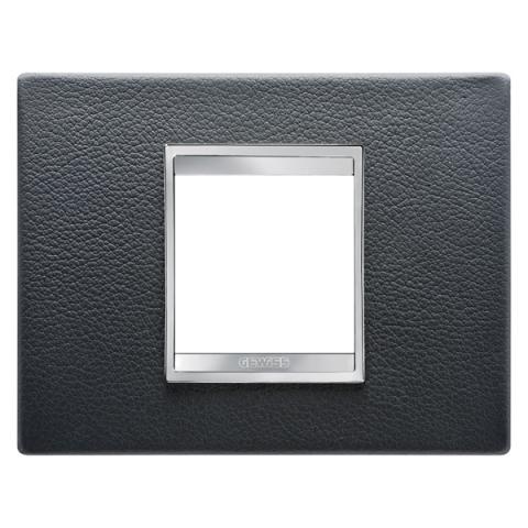 Рамка LUX 2 модула - кожа - Black