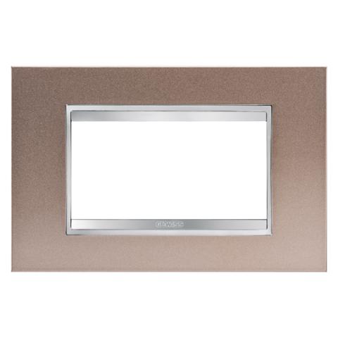 Рамка LUX 4 модула - метал - Pearly Bronze