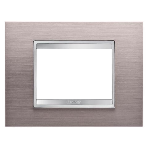 Рамка LUX 3 модула - метал - Brushed Aluminium