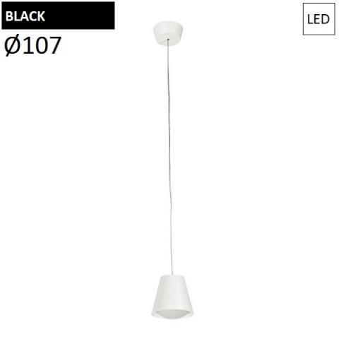 Pendant Ø107mm LED 6W 3000K Black