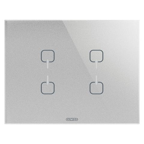 Рамка ICE TOUCH KNX - 4 символа - стъкло - сива
