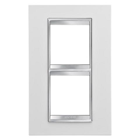 LUX International 2+2 gang vertical plate 57mm - Milk White
