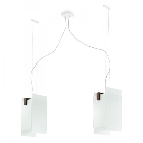 Double Pendant 2xE27 max 57W white-walnut wood