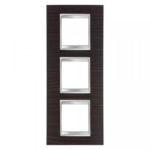 LUX International 2+2+2 gang vertical plate - Wood - Wenge