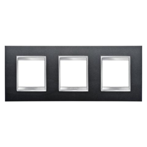 LUX International 2+2+2 gang horizontal plate - Slate