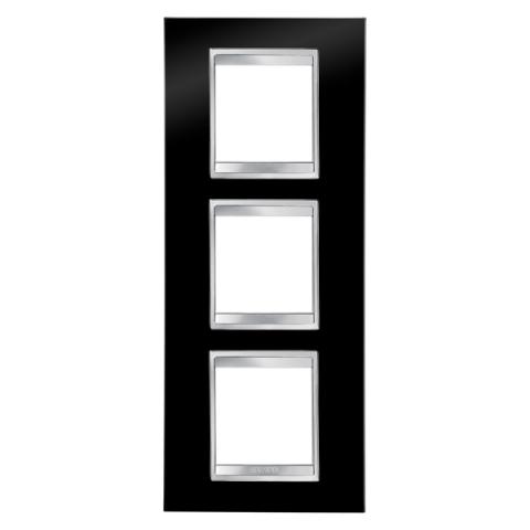 LUX International 2+2+2 gang vertical plate - Toner Black