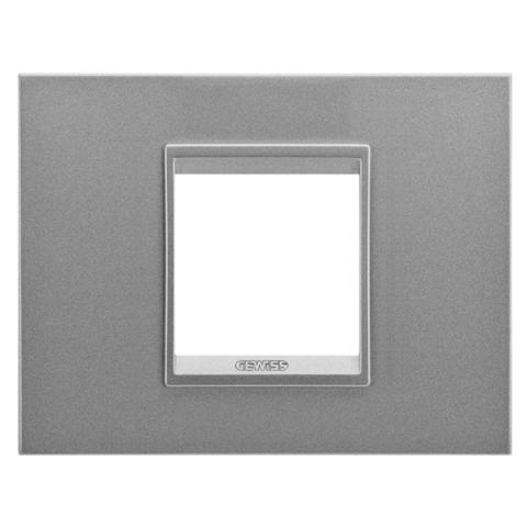 Рамка LUX 2 модула - метал - Monochrome Aluminium