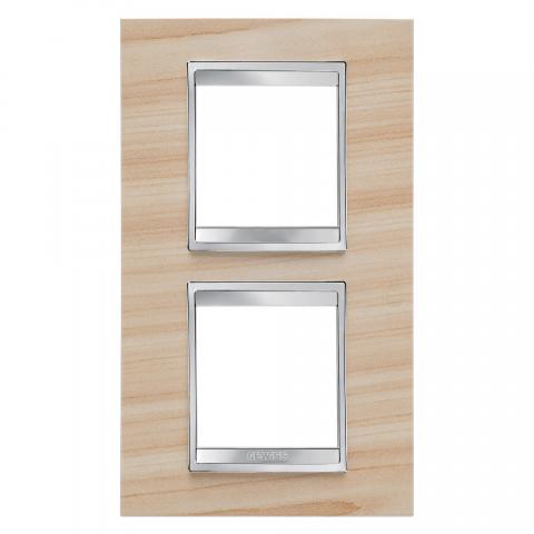 LUX International 2+2 gang vertical plate - wood - Maple