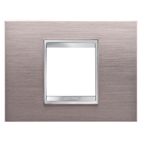 Рамка LUX 2 модула - метал - Brushed Aluminium