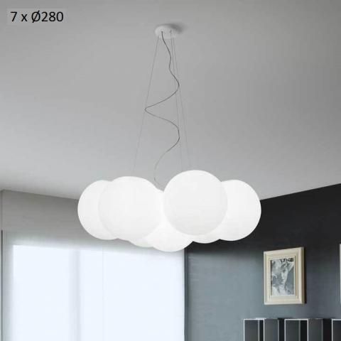 Pendant 7xØ280 E27 max 30W white