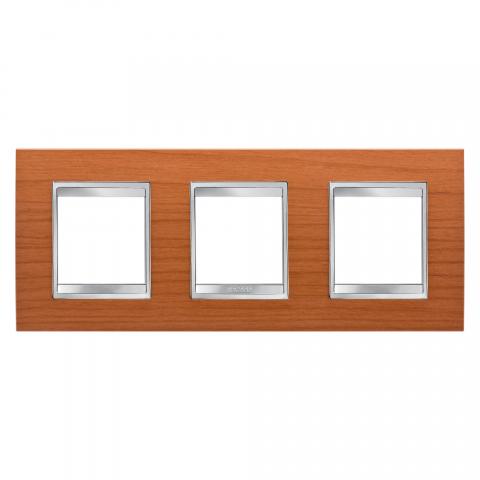 LUX International 2+2+2 gang horizontal plate - wood - Cherry