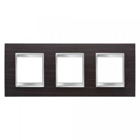 LUX International 2+2+2 gang horizontal plate - Wood - Wenge