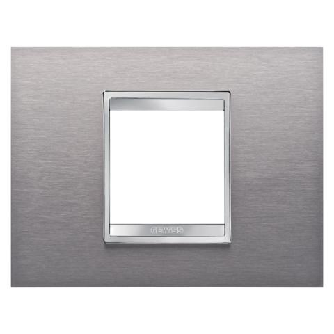 Рамка LUX 2 модула - Brushed Stainless Steel
