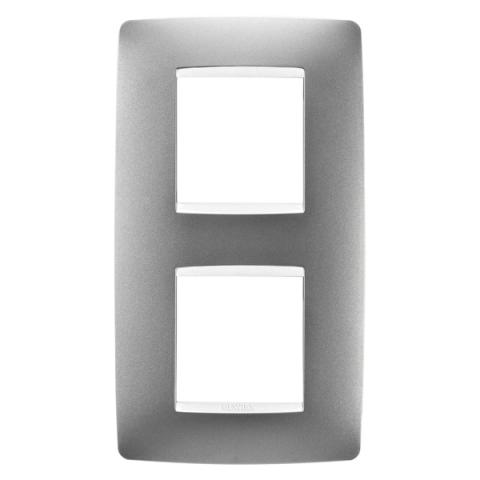 Рамка ONE International 2+2 вертикална - Titanium