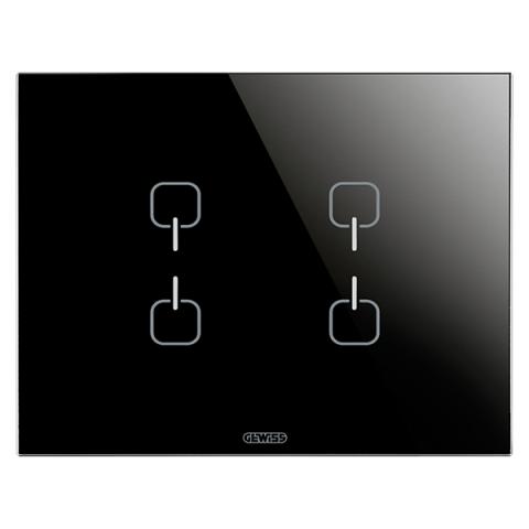 Рамка ICE TOUCH KNX - 4 символа - стъкло - черна