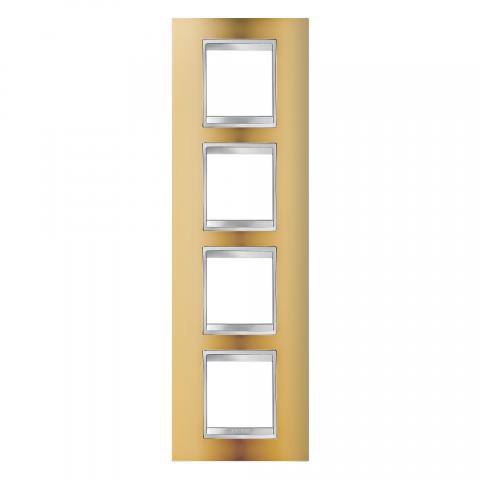 LUX International 2+2+2+2 gang vertical plate - Gold