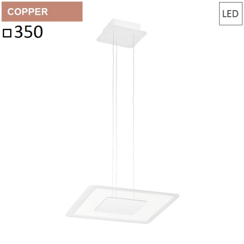 Pendant 350X350 LED 19W rose gold