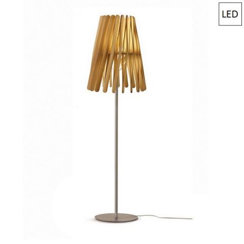 Наземна лампа Ø50cm 17W+8,7W LED светло дърво 
