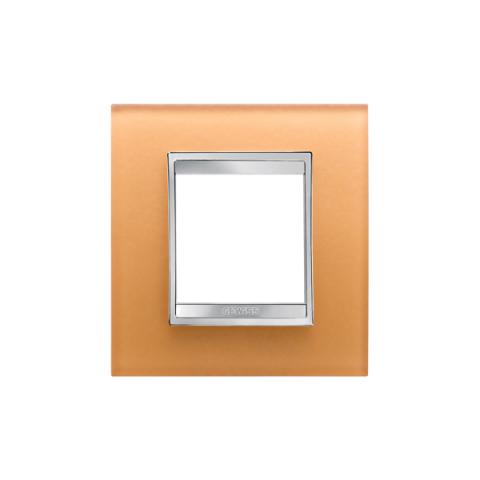 LUX International 2 gang plate - Glass - Ochre