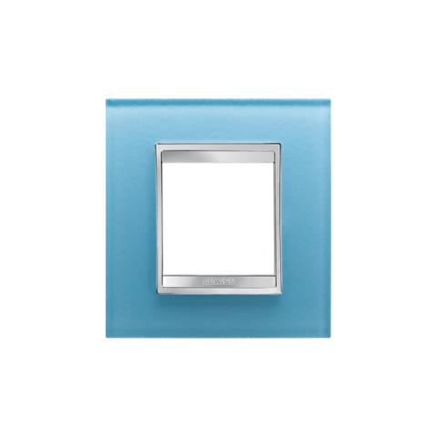 LUX International 2 gang plate - Glass - Aquamarine
