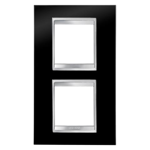 LUX International 2+2 gang vertical plate - Toner Black