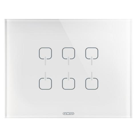 Рамка ICE TOUCH KNX - 6 символа - стъкло - бяла