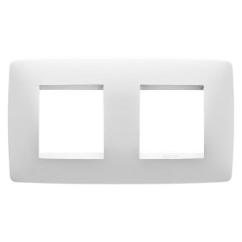 ONE International 2+2-gang horizontal plate - Milk white