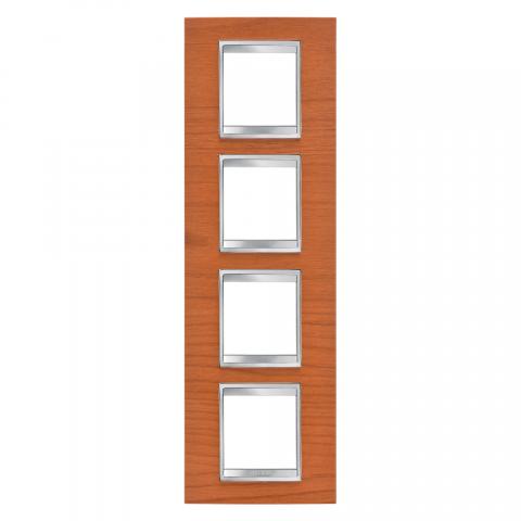 LUX International 2+2+2+2 gang vertical plate - wood - Cherry