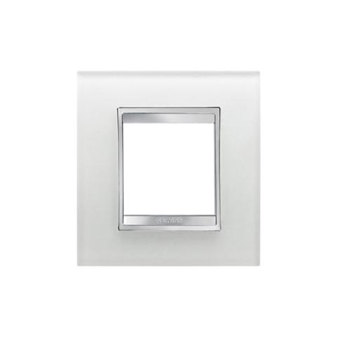 LUX International 2 gang plate - Glass - Ice