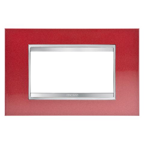 Рамка LUX 4 модула - Метал - Glamour Red