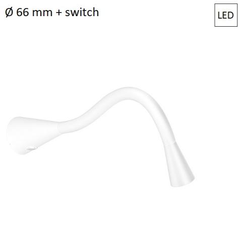 Спот D66mm LED 2W IP40 бял с ключ 