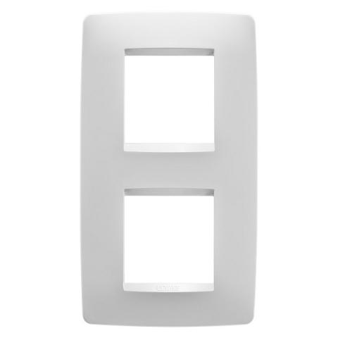 One International  2+2 gang vertical plate - Milk white