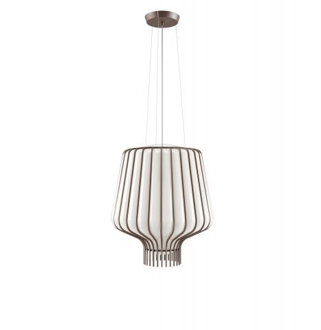 Pendant Ø40cm E27 White glass, Rust