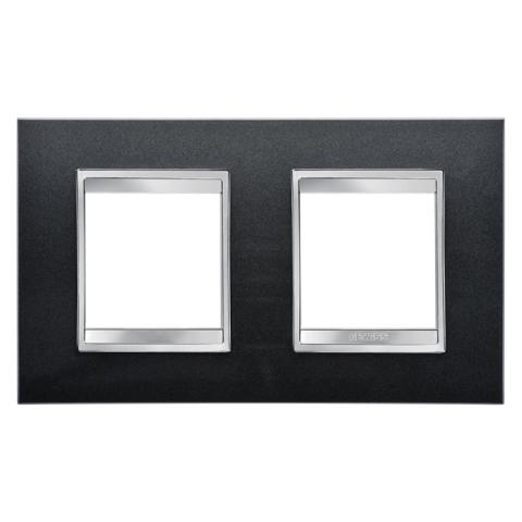 LUX International 2+2 gang horizontal plate - Slate
