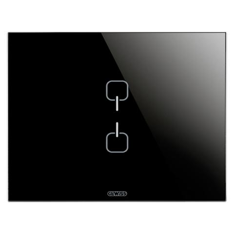 Рамка ICE TOUCH KNX - 2 символа - стъкло - черна