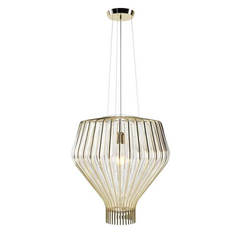 Pendant Ø48cm E27 Transparent glass, gold