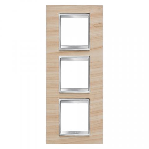 LUX International 2+2+2 gang vertical plate - wood - Maple