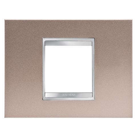 Рамка LUX 2 модула - метал - Pearly Bronze