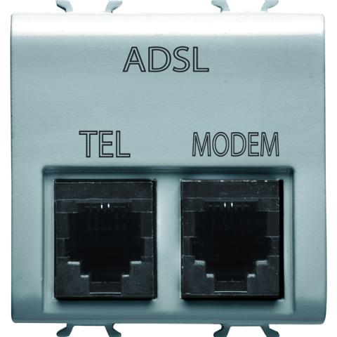 Double ADSL telephone socket