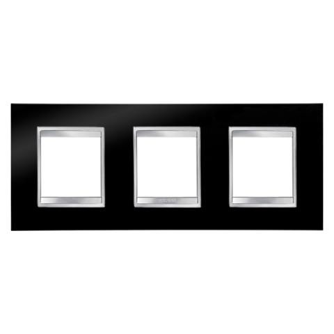 LUX International 2+2+2 gang horizontal plate - Toner Black