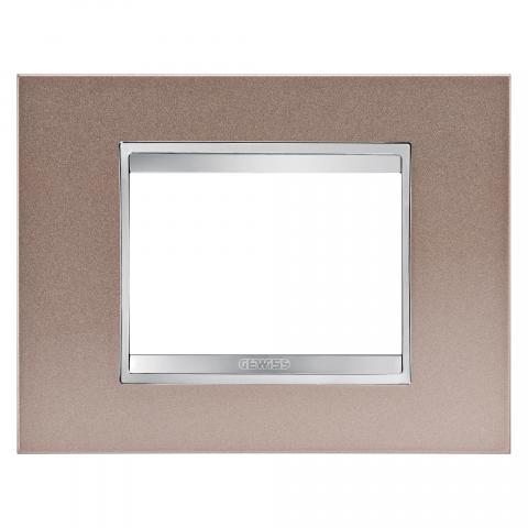 Рамка LUX 3 модула - метал - Pearly Bronze