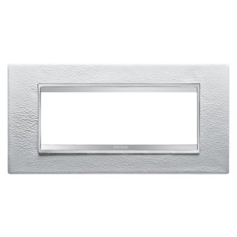 Рамка LUX 6 модула - кожа - White