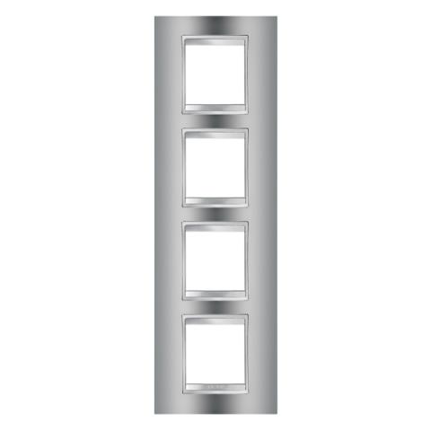 LUX International 2+2+2+2 gang vertical plate - Chrome