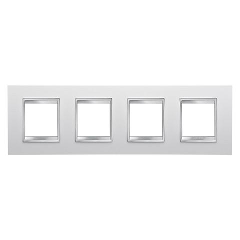 LUX International 2+2+2+2 gang horizontal plate - Milk White