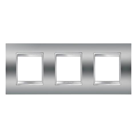 LUX International 2+2+2 gang horizontal plate - Chrome