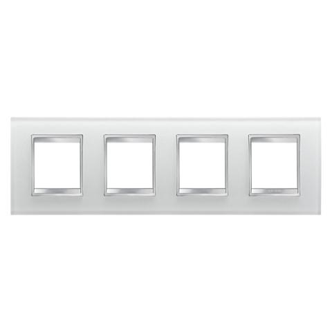 LUX International 2+2+2+2 gang horizontal plate - Glass - Ice