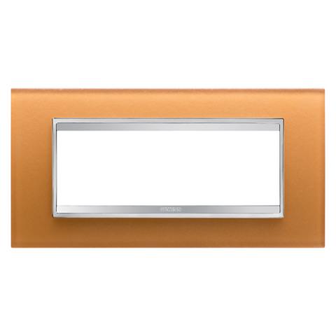 LUX plate - 6 gang - Glass - Ochre